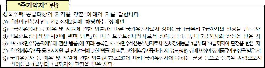 행복주택 주거약자란 행복주택 주거약자란
